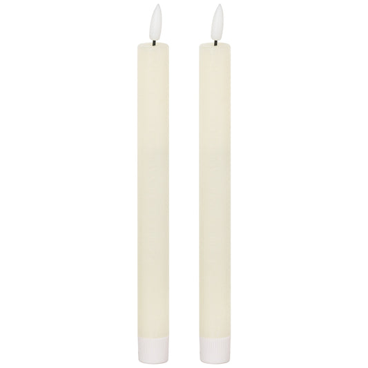 Luxe Collection Natural Glow S/ 2 Ivory LED Dinner Candles