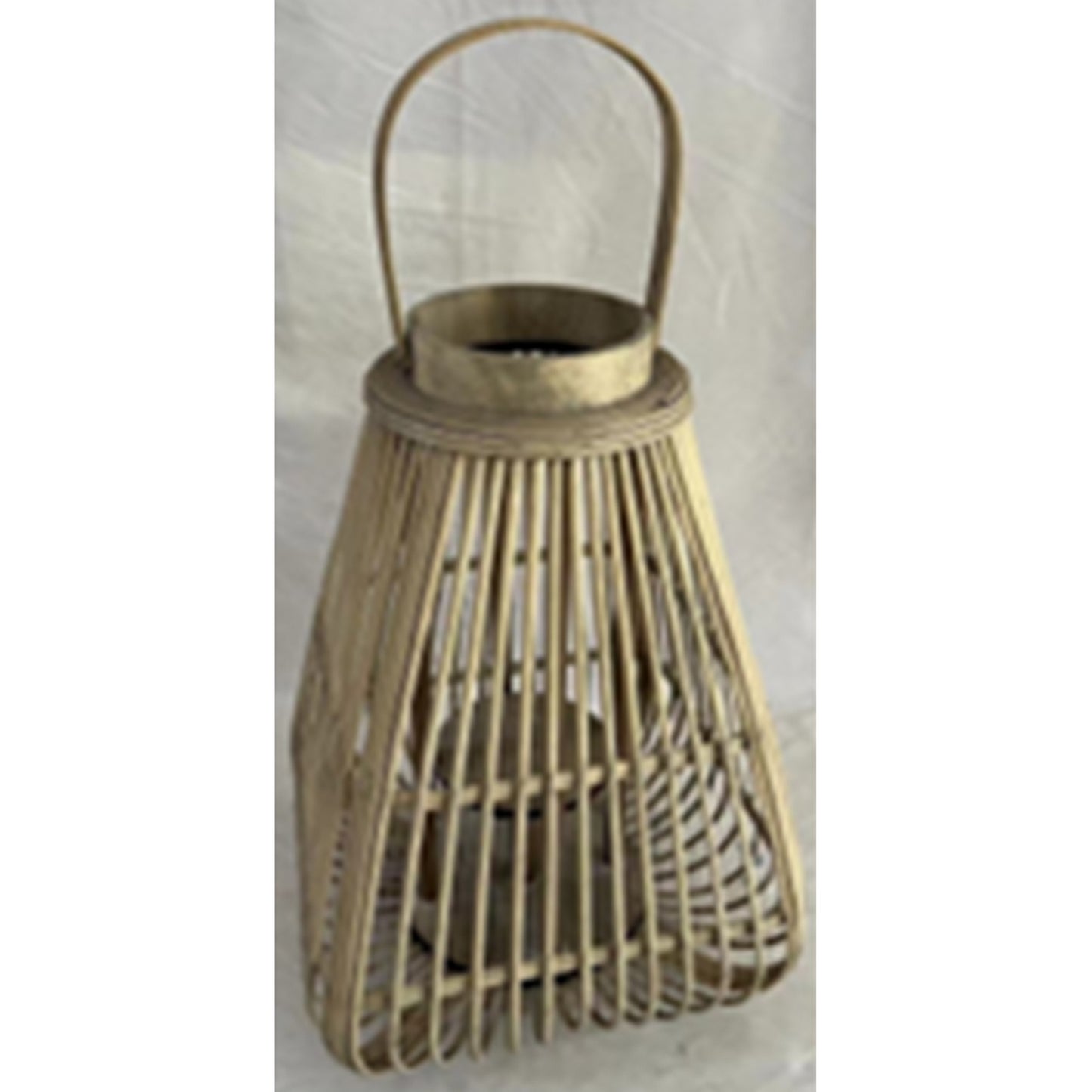 Medium Peardrop Wicker Lantern With Glass Holder
