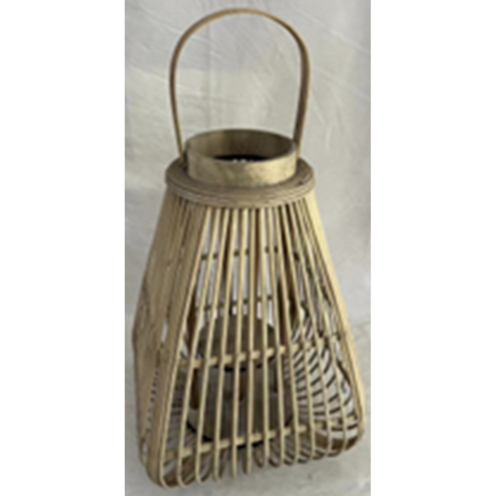 Medium Peardrop Wicker Lantern With Glass Holder