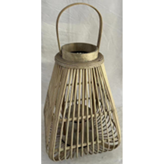 Medium Peardrop Wicker Lantern With Glass Holder