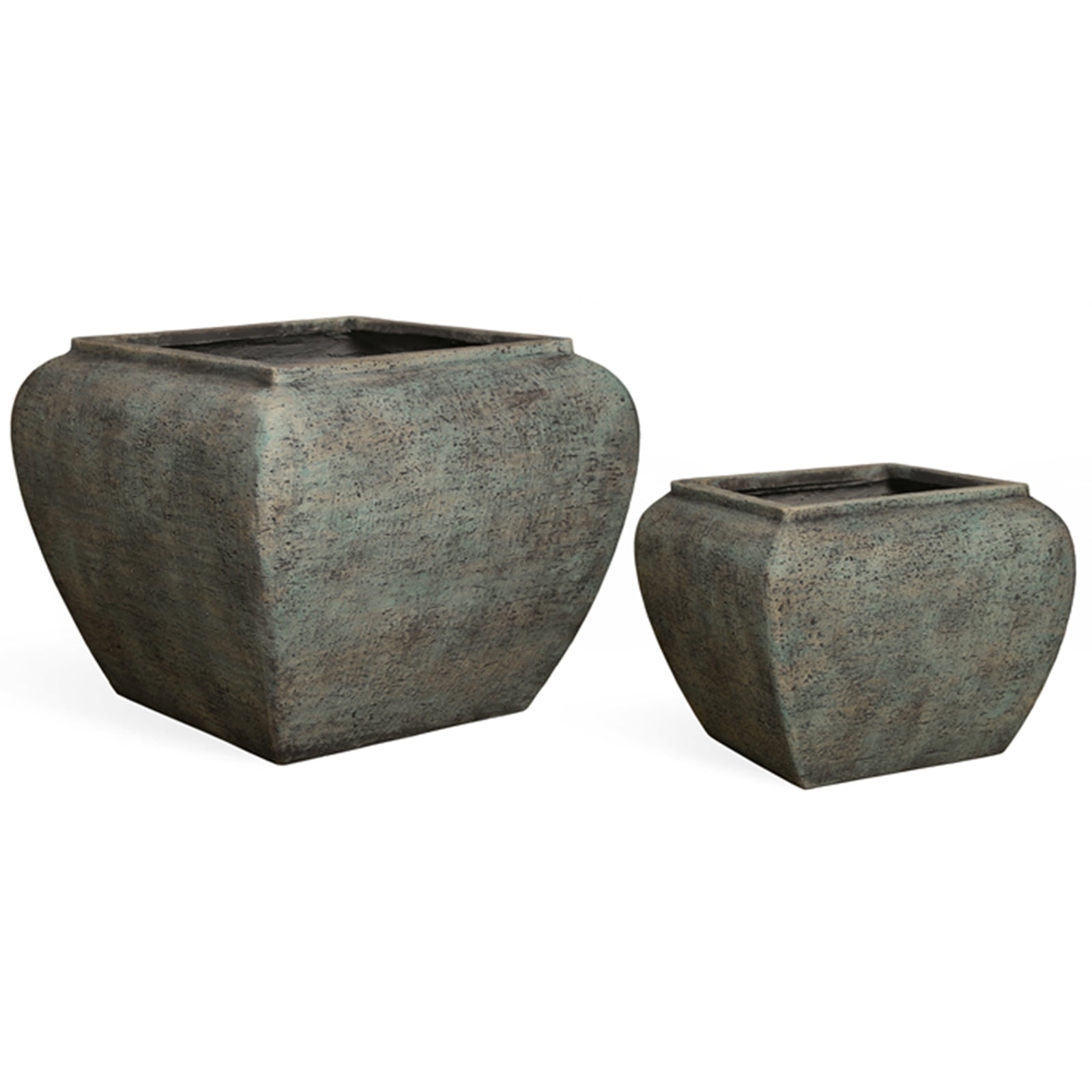 Verdan Square Drum Set Of 2 Planters