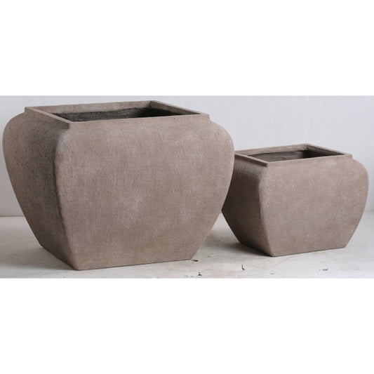 Umber Square Drum Set Of 2 Planters